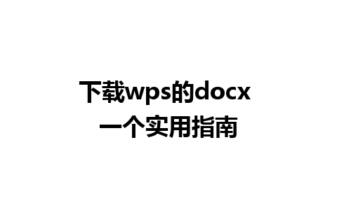 下载wps的docx 一个实用指南 