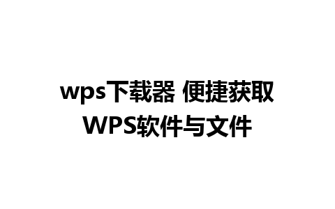 wps下载器 便捷获取WPS软件与文件