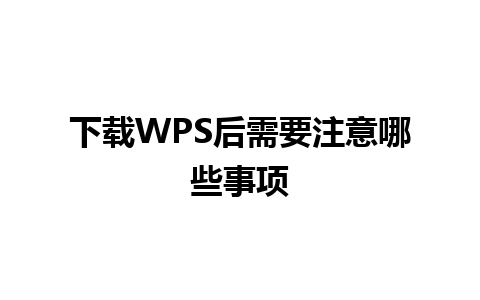 下载WPS后需要注意哪些事项